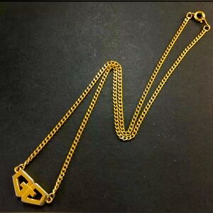AUTH VINTAGE GIVENCHY PARIS YELLOW GOLD TONE JEWELRY NECKLACE ACCESSORIES
